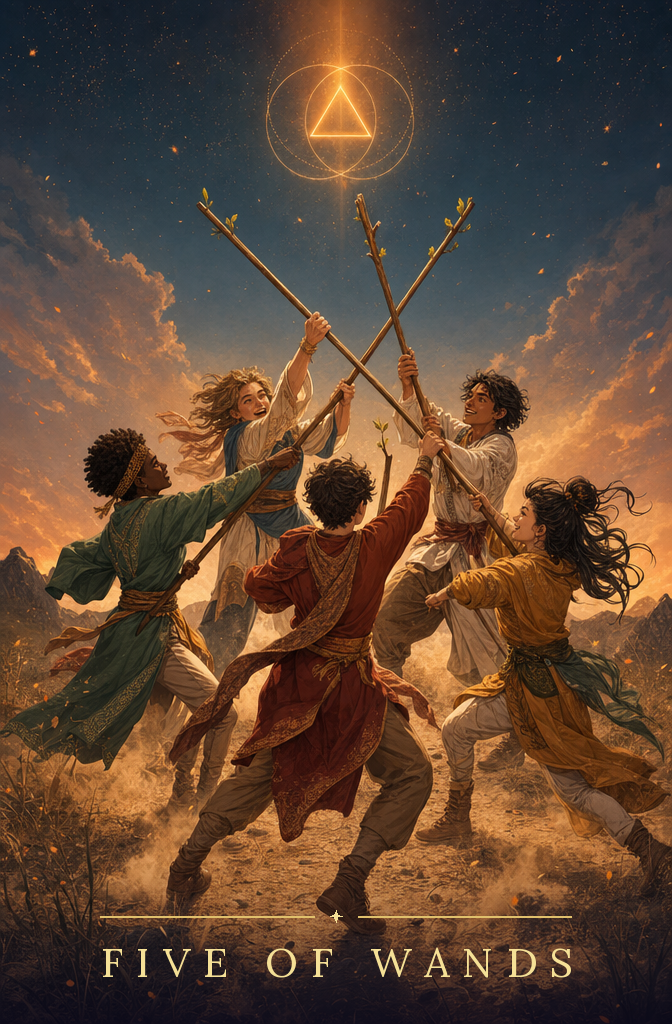 Five of Wands tarot card