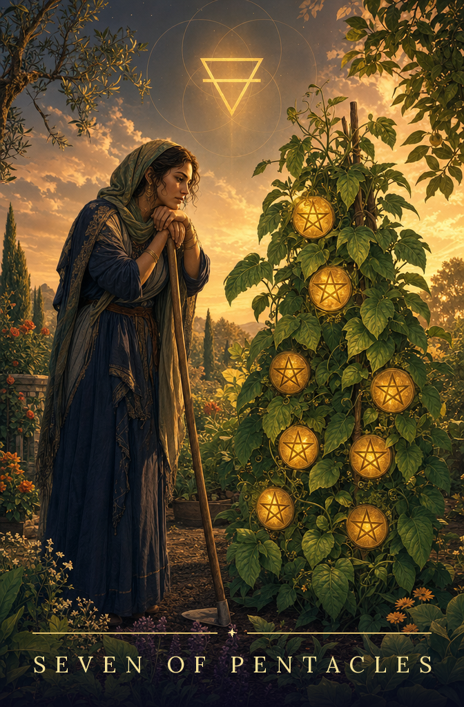 Seven of Pentacles tarot card