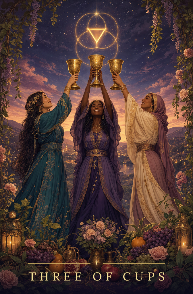 Three of Cups tarot card