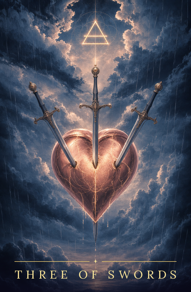 Three of Swords tarot card