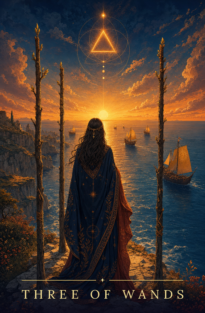 Three of Wands tarot card
